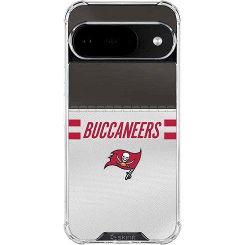 NFL Tampa Bay Buccaneers White Striped Google Pixel 10 Clear Case